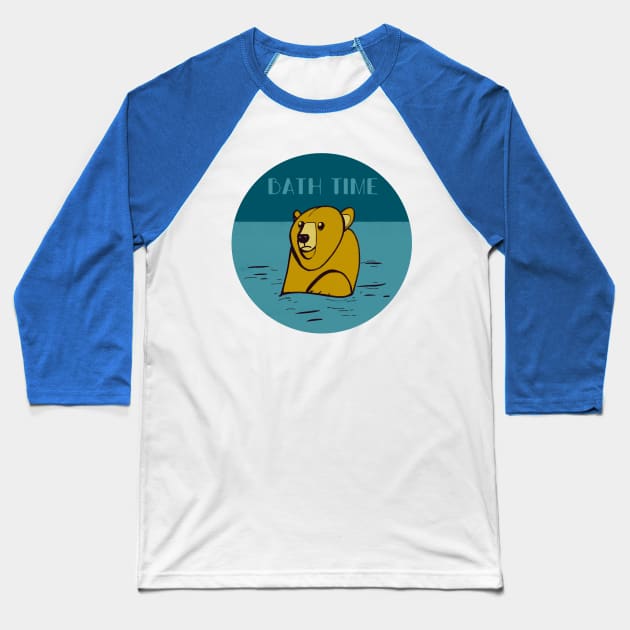 Bear bath time Baseball T-Shirt by Mimie20